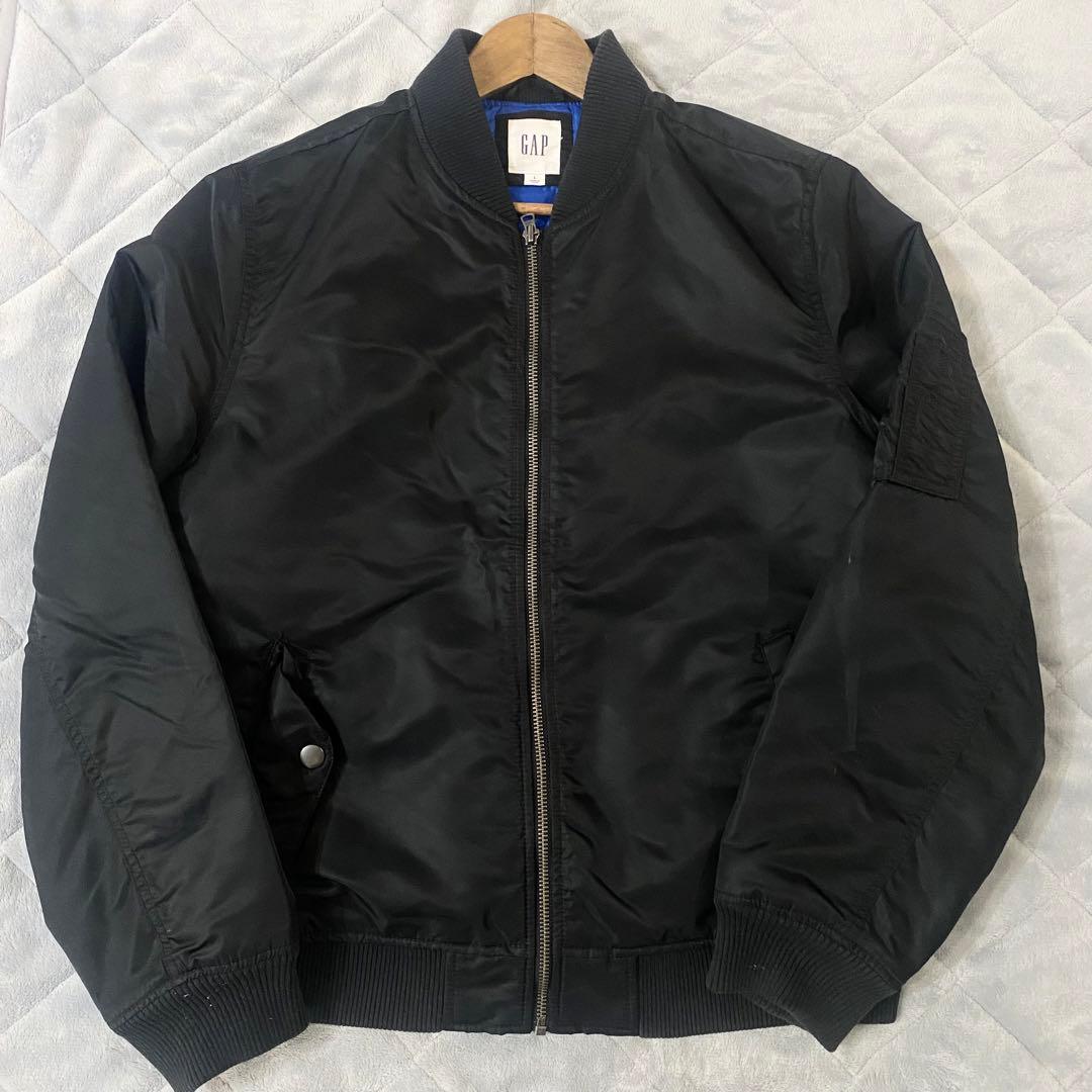 オールドGAP フライトジャケット MA-1 ブラック サイズL 裏地ブルー