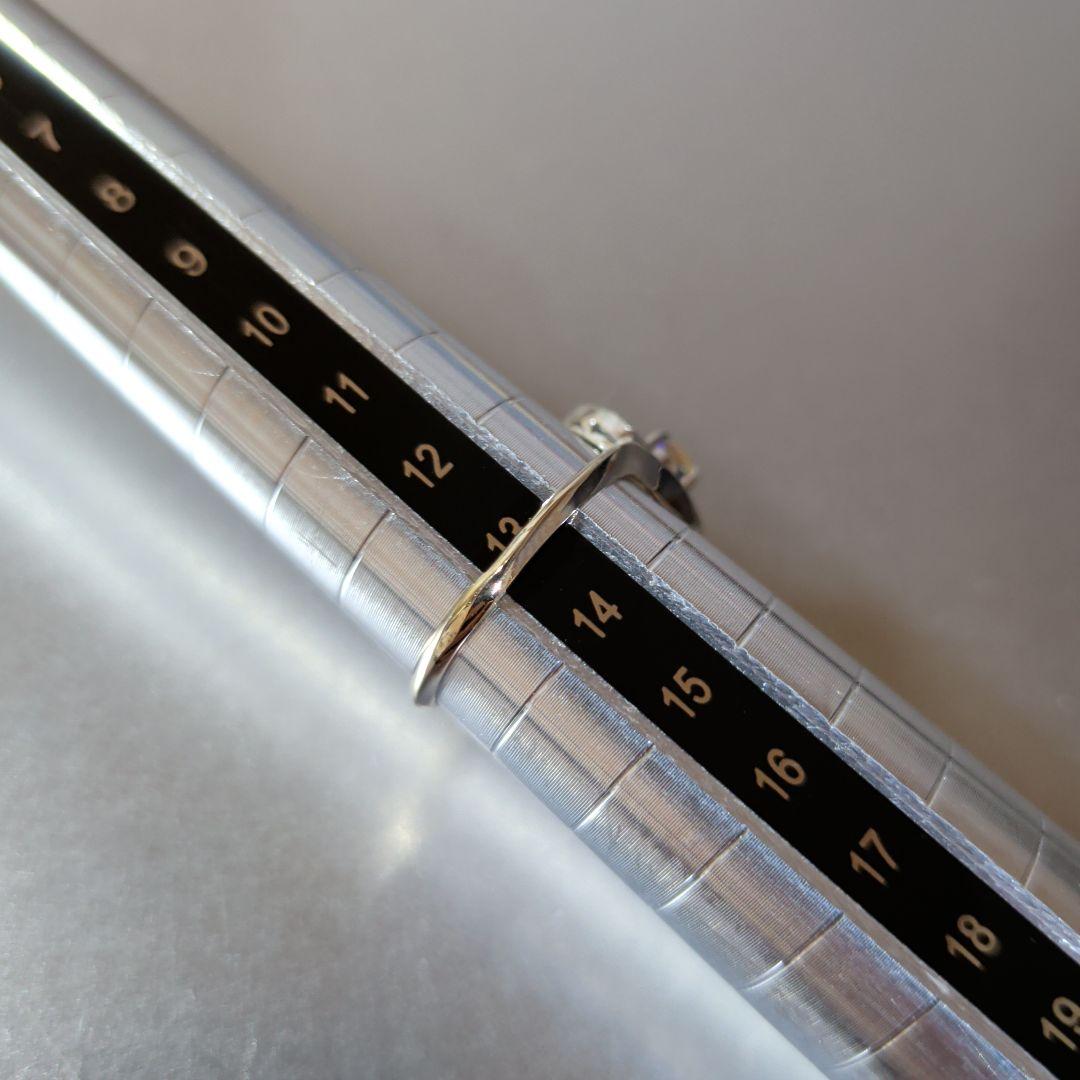 リング　K14　585　WG　天然ウォーターオパール　ガラス　3.16g　ソ付