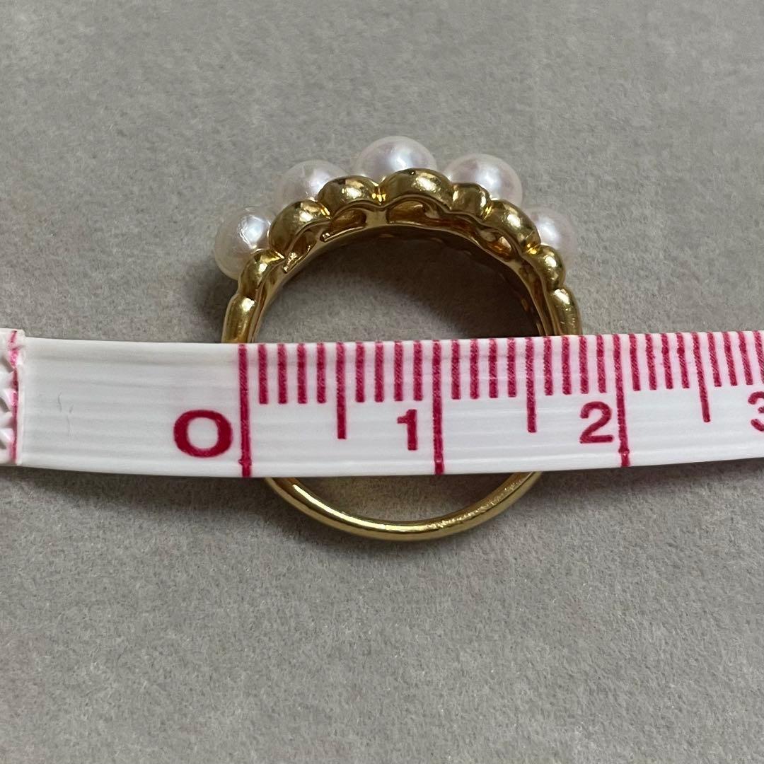 K18 ゴールド パール リング 指輪 6.0g 約11号