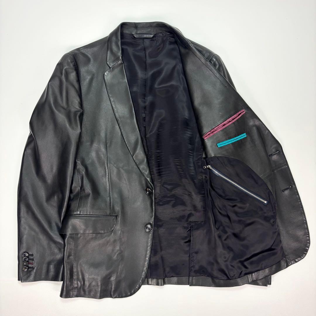 美品✨ポールスミス レザー テーラードジャケット ラムレザー 2B 美品✨ポールスミス レザー テーラードジャケット ラムレザー 2B
