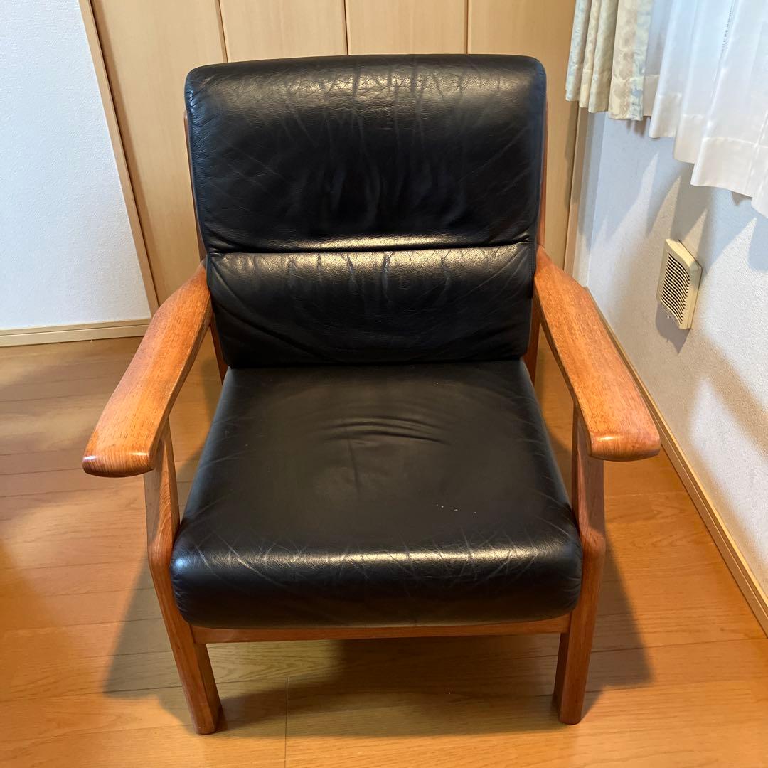 最終大幅値下げ　黒本革レザー 1人掛けソファセット 1人掛け 幅113cm ソファ 本革 1P 応接ソファー レザー ポケットコイル