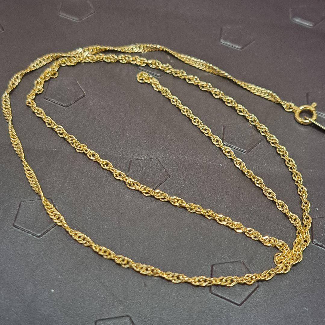 18金 K18 男女兼用イタリー スクリューネックレス 1.37ｇ 41.5㎝