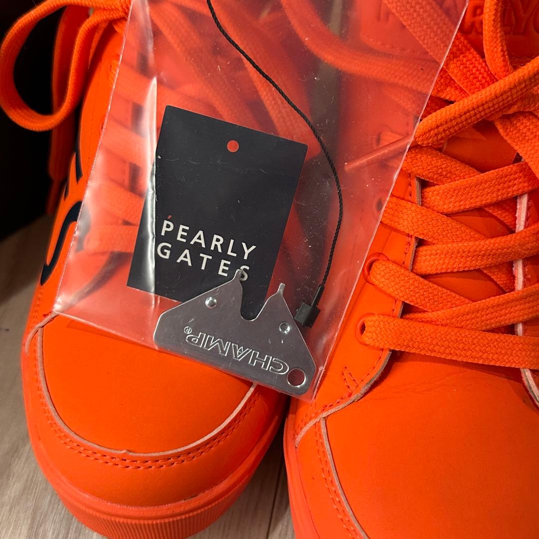超美品】パーリーゲイツ ゴルフシューズ ハイカット オレンジ 22.5cm