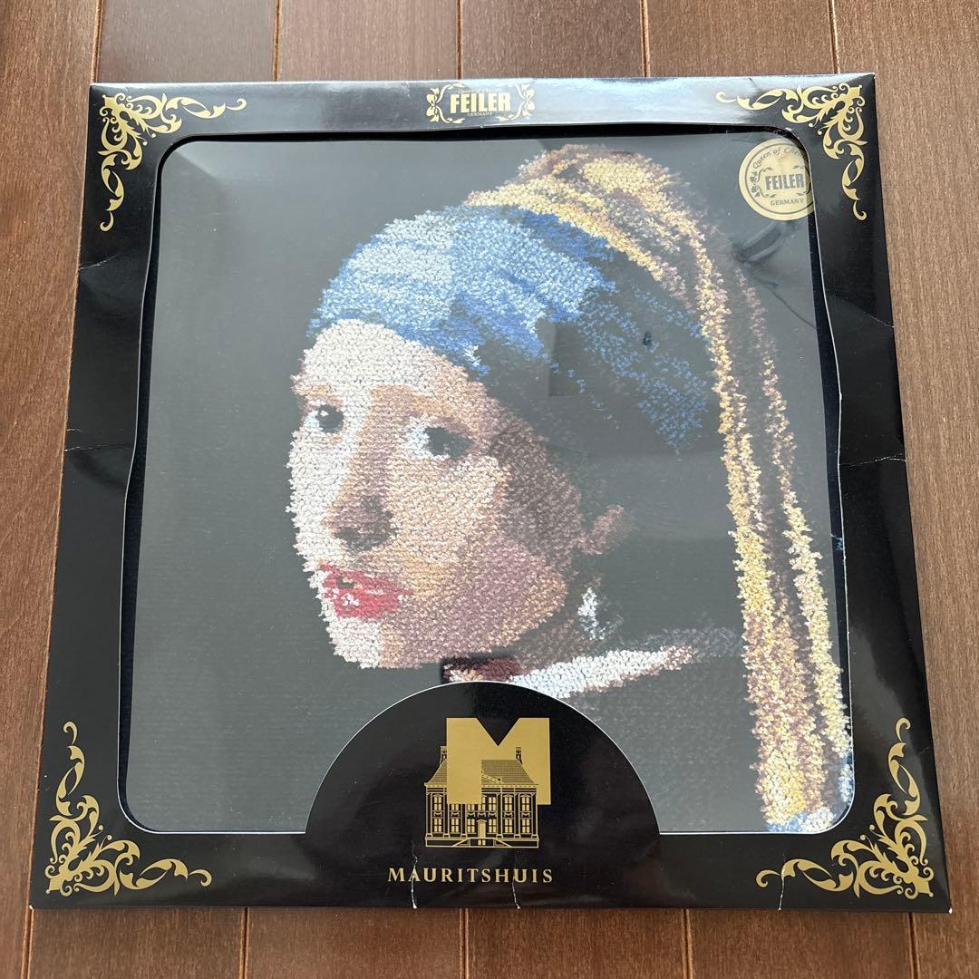 未使用　FEILER フェルメール　真珠の耳飾りの少女　フェイラー　希少　レア フェルメールの代表作「真珠の耳飾りの少女」が14年ぶりに来日