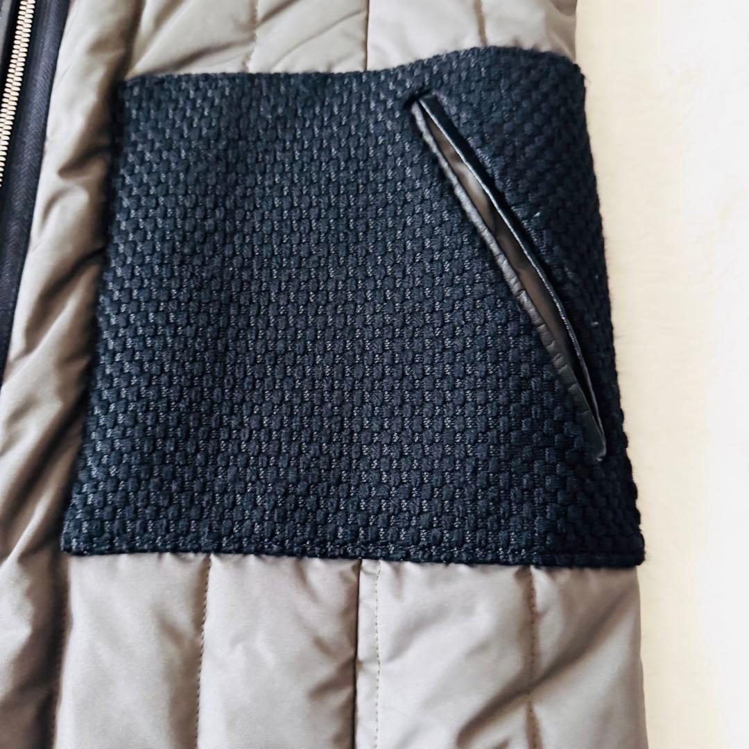 希少】 チノ キルティングベスト ロング丈 異素材 4ポケット 38 グレー