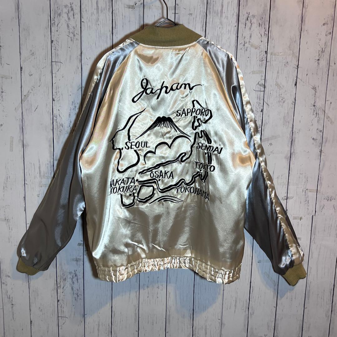 極美品】 テーラー東洋リバーシブル ボルドー L サテン スカジャン 鷲