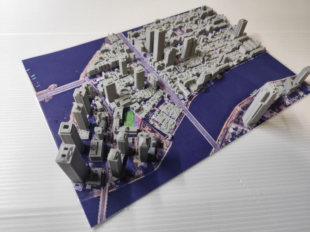 佃 月島 聖路加タワー周辺 都市模型 (透明ケース付) 淳*次様
