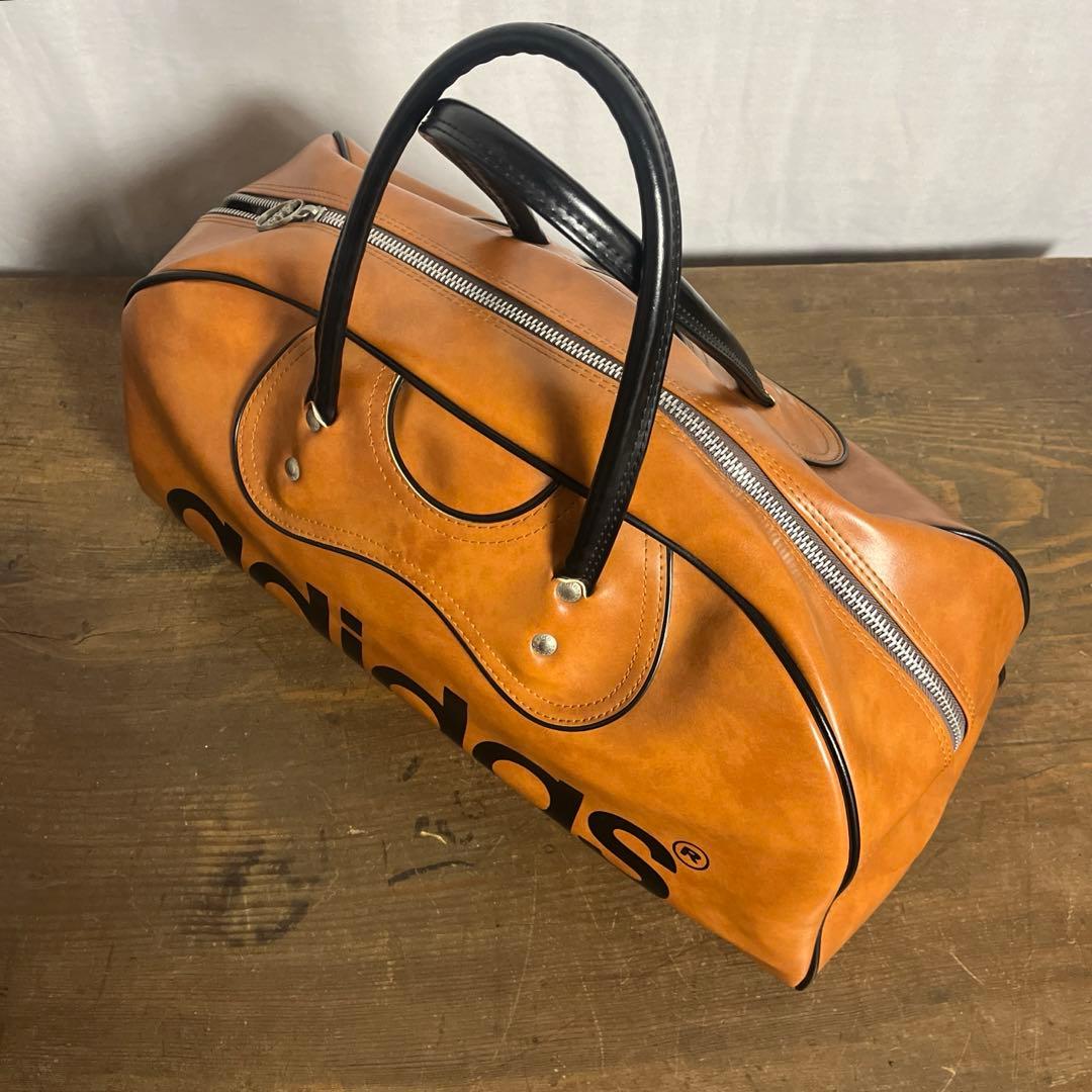 70sビンテージ品◾️adidas アディダス 茶ブラウン ボストンバッグ