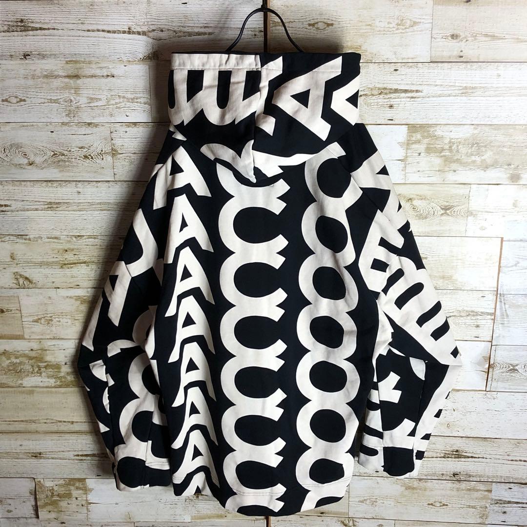 マークジェイコブス パーカー モノグラム フーディ 総柄 オーバー