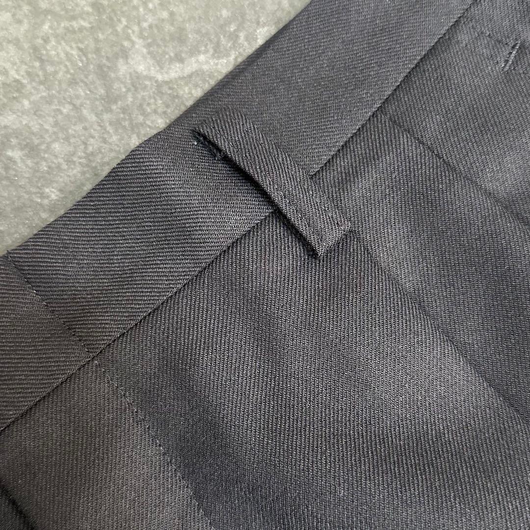 80s vintage 【ウールギャバ ツータック ワイドスラックス 極太