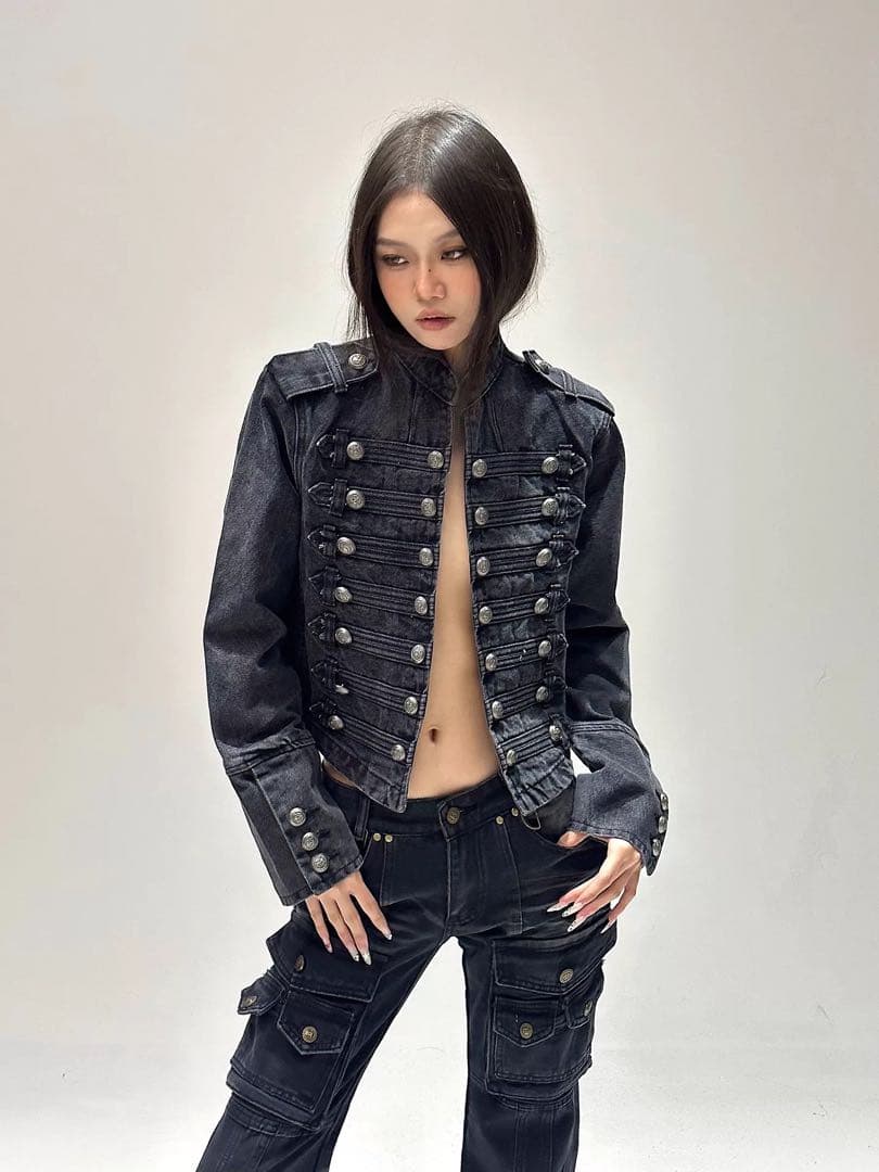 極希少】ナポレオンジャケット デニム Y2K グランジ Opium ギャル