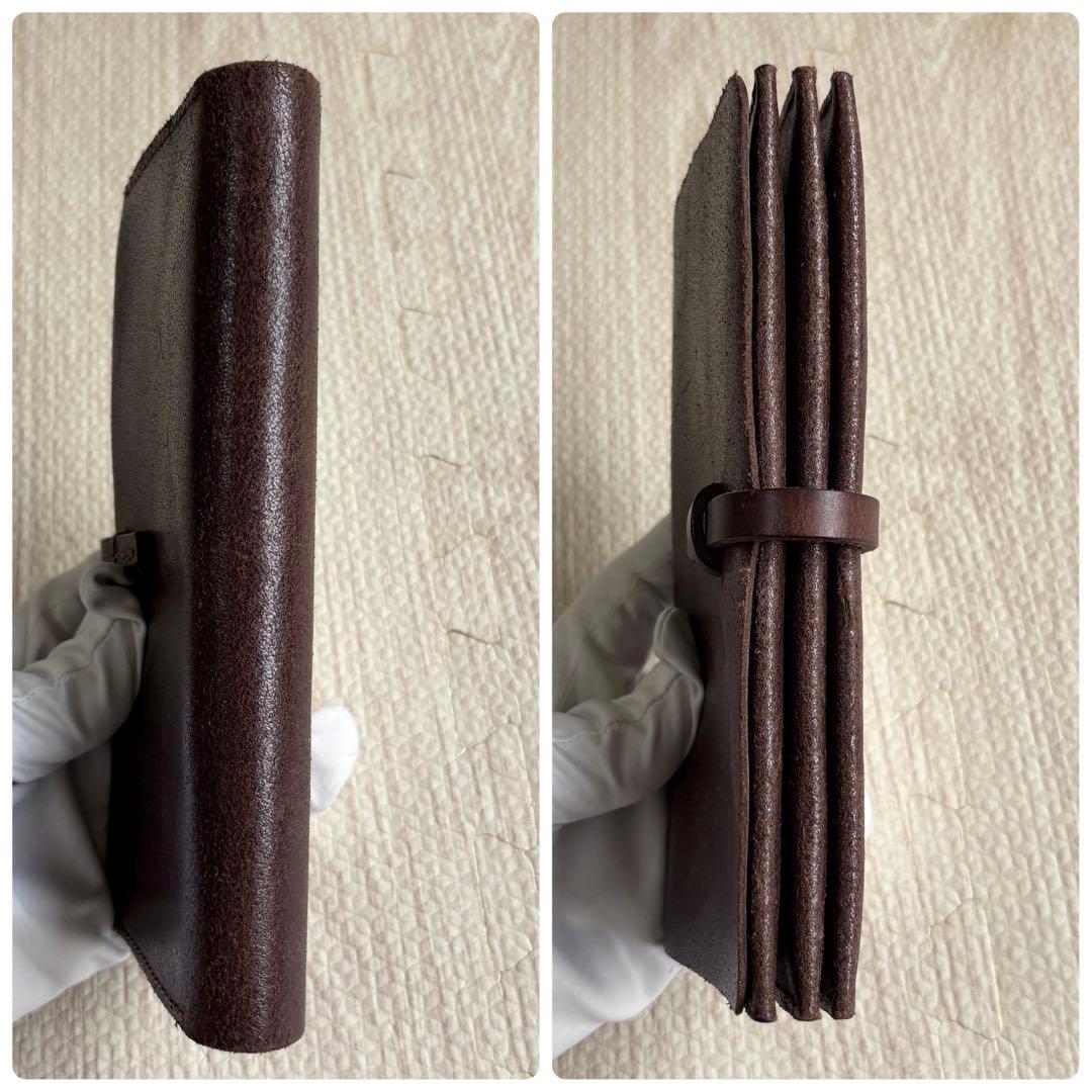 極美品 オルガン organ 一本ベルトの長財布 gs-12 カスターニョ色