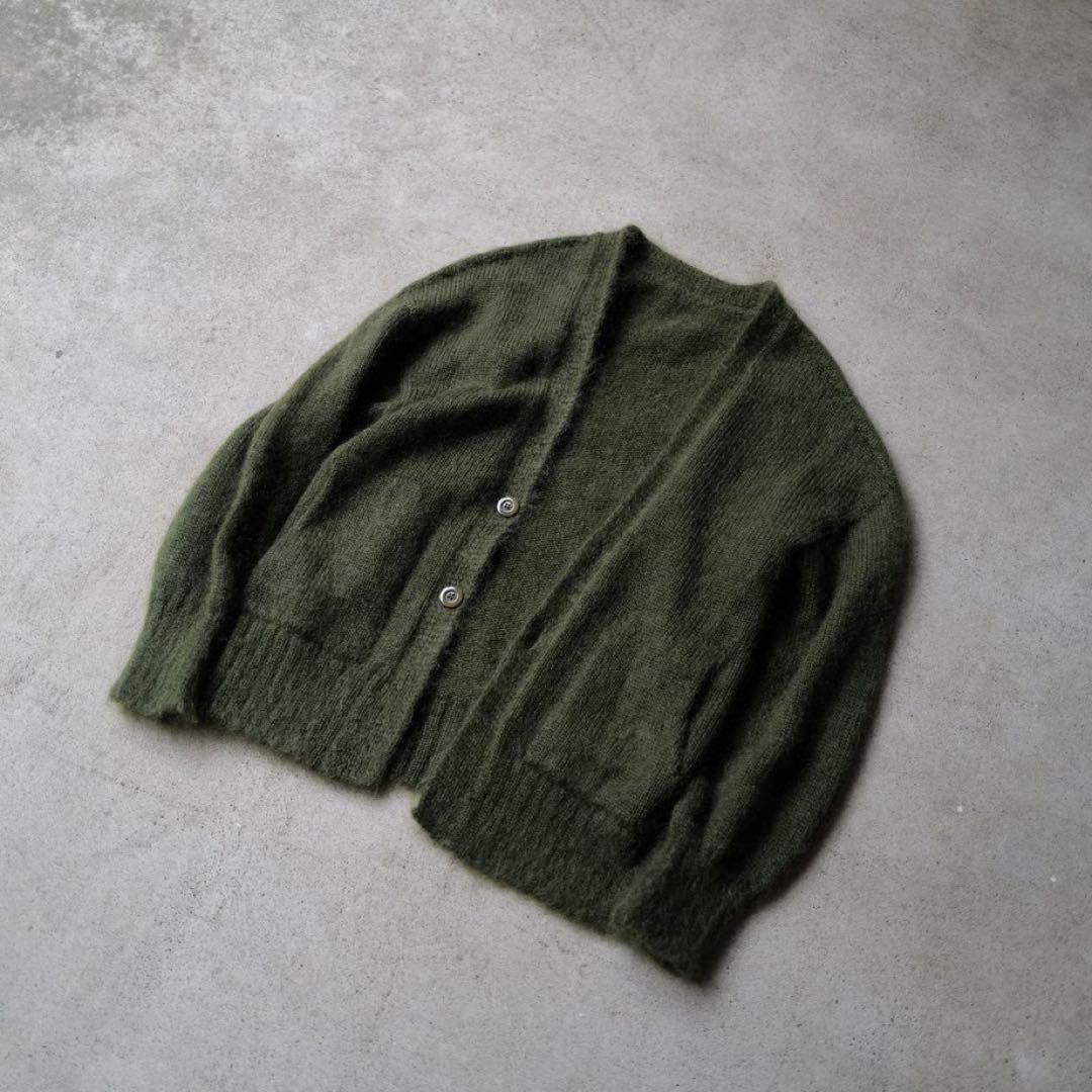 トップス anytee Kid Mohair Cardigan MilitaryGreen Kid Mohair Cardigan 