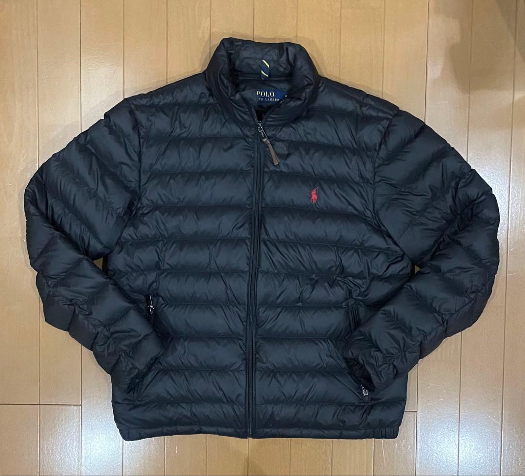 【極美品】ポロラルフローレン 撥水　ダウンジャケット ブラック M 赤ロゴ 極美品】ポロラルフローレン 撥水 ダウンジャケット ブラック M 赤ロゴ