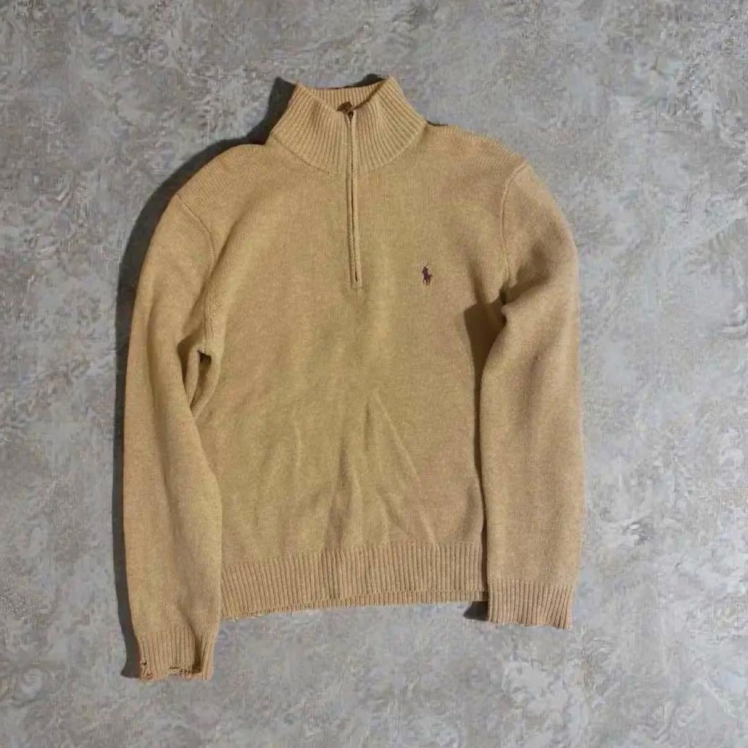 Polo by Ralph Lauren ベージュ ジップアップセーター L - メルカリ