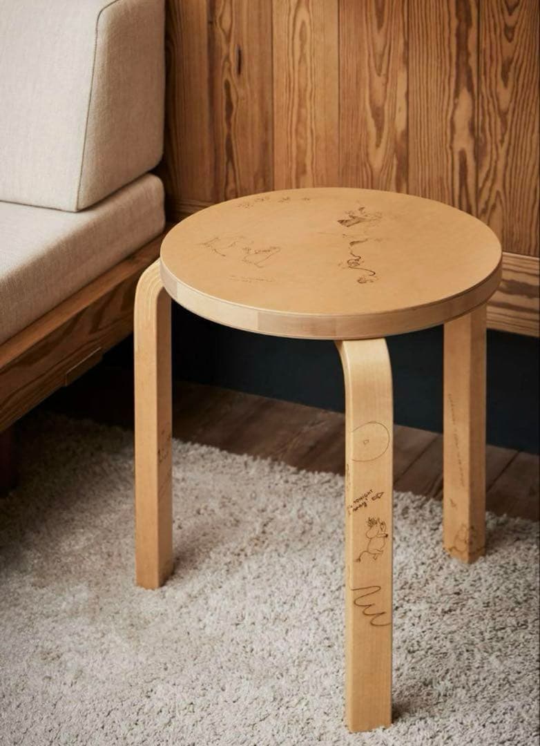 【在庫1のみ】Artek + Moomin アルテック＋ムーミン　スツール60 Artek + Moomin (アルテック＋ムーミン) Stool 60 Celebration | Artek