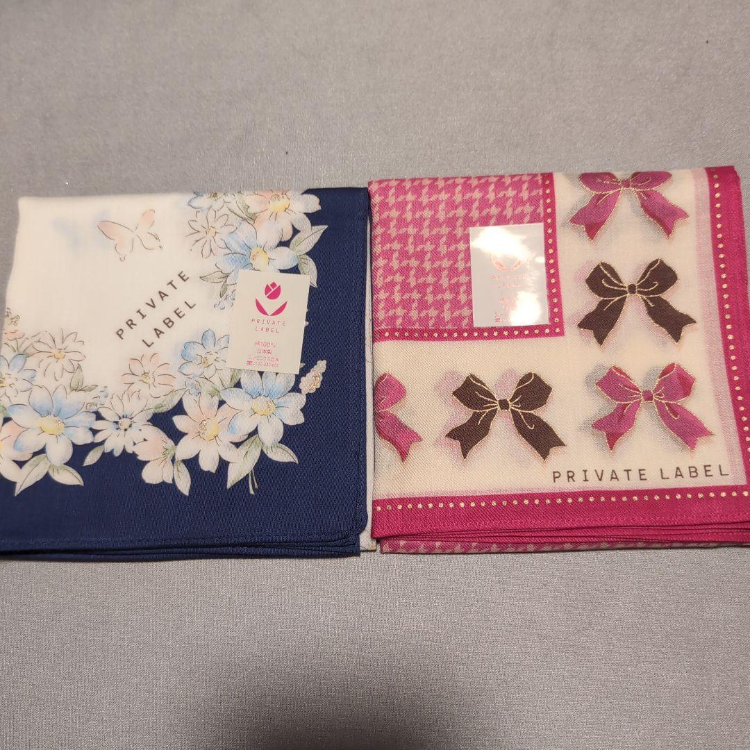 新品】PRIVATE LABEL 花柄リボン柄ハンカチ - メルカリ