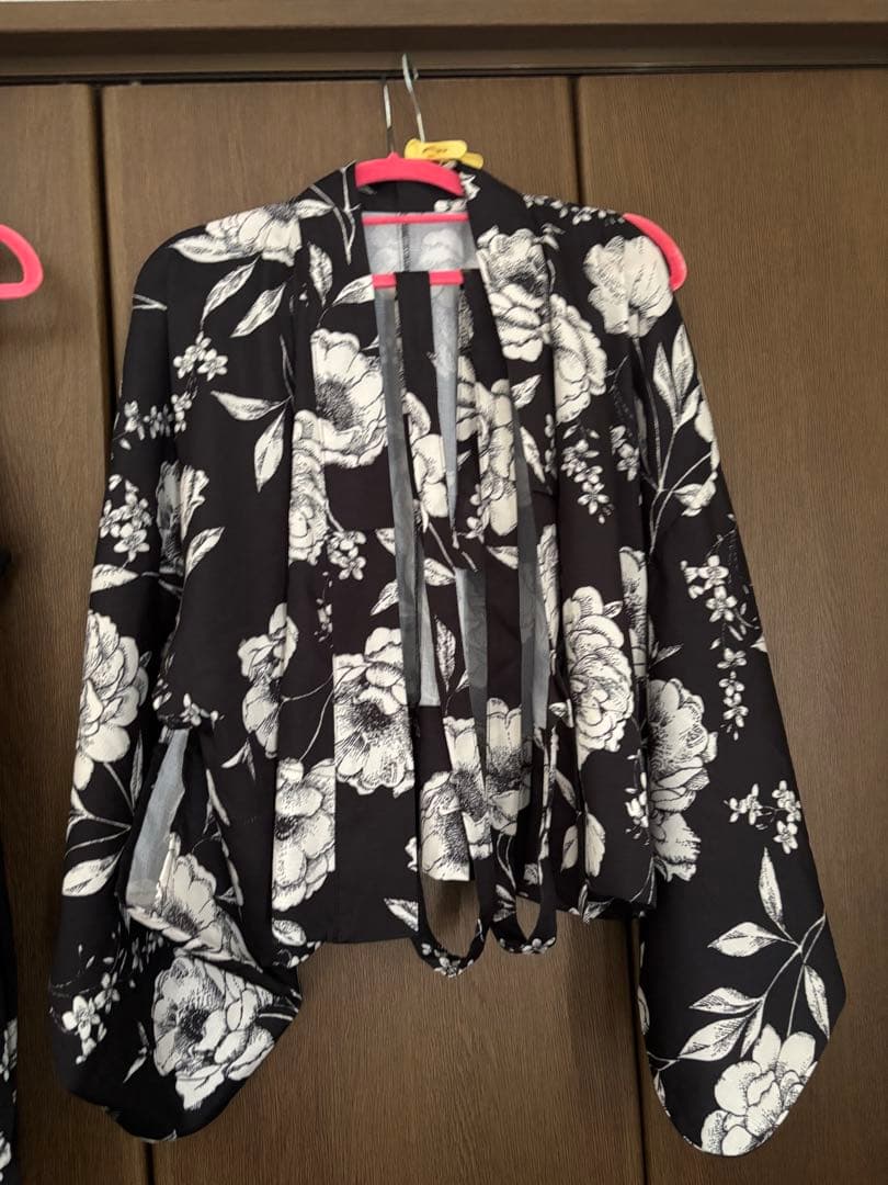 ブラック牡丹和華柄2WAYワンピース浴衣【Ryuyu】 美品