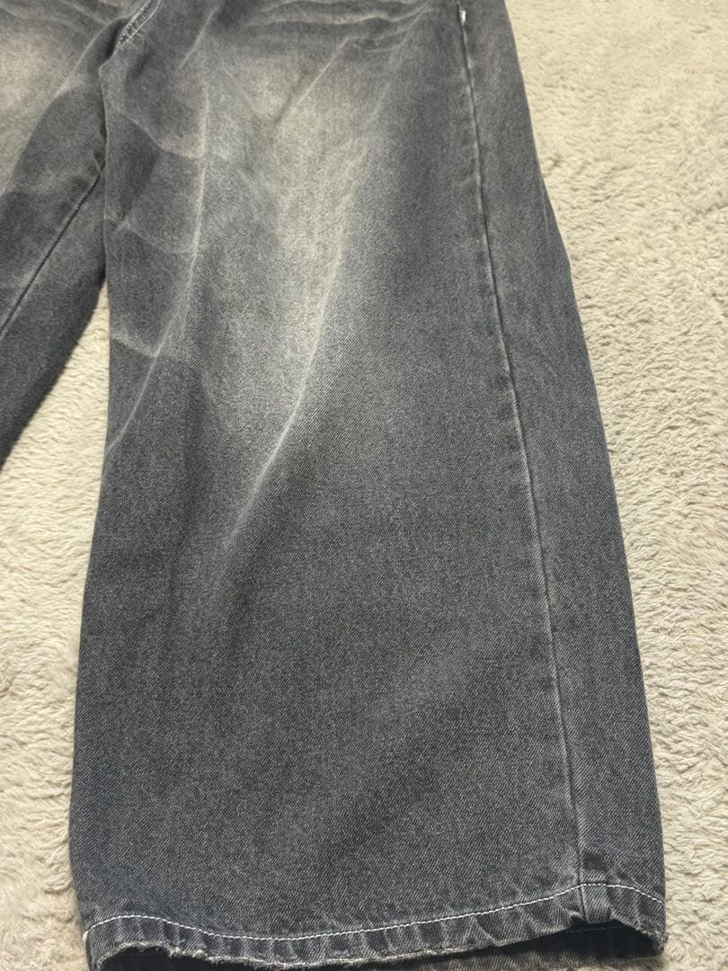 9090 バギーデニム ブラック ワイドデニム 完売品 S - メルカリ