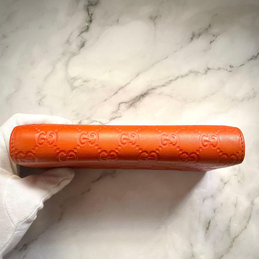 GUCCI グッチ グッチシマ GGメタルロゴプレート 長財布 美品0118-④