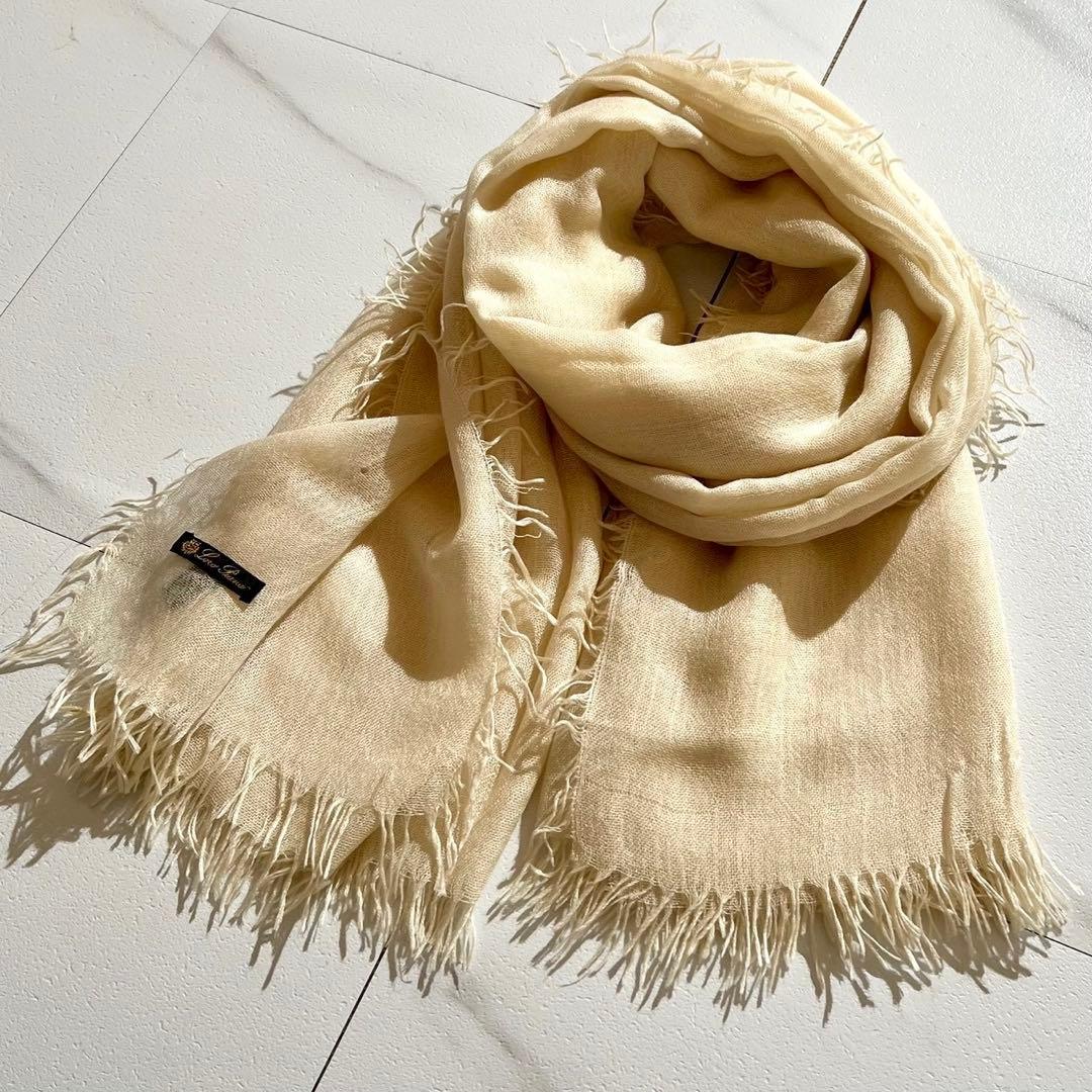 希少✨ロロピアーナ マフラー ストール カシミヤ ベージュ - メルカリ