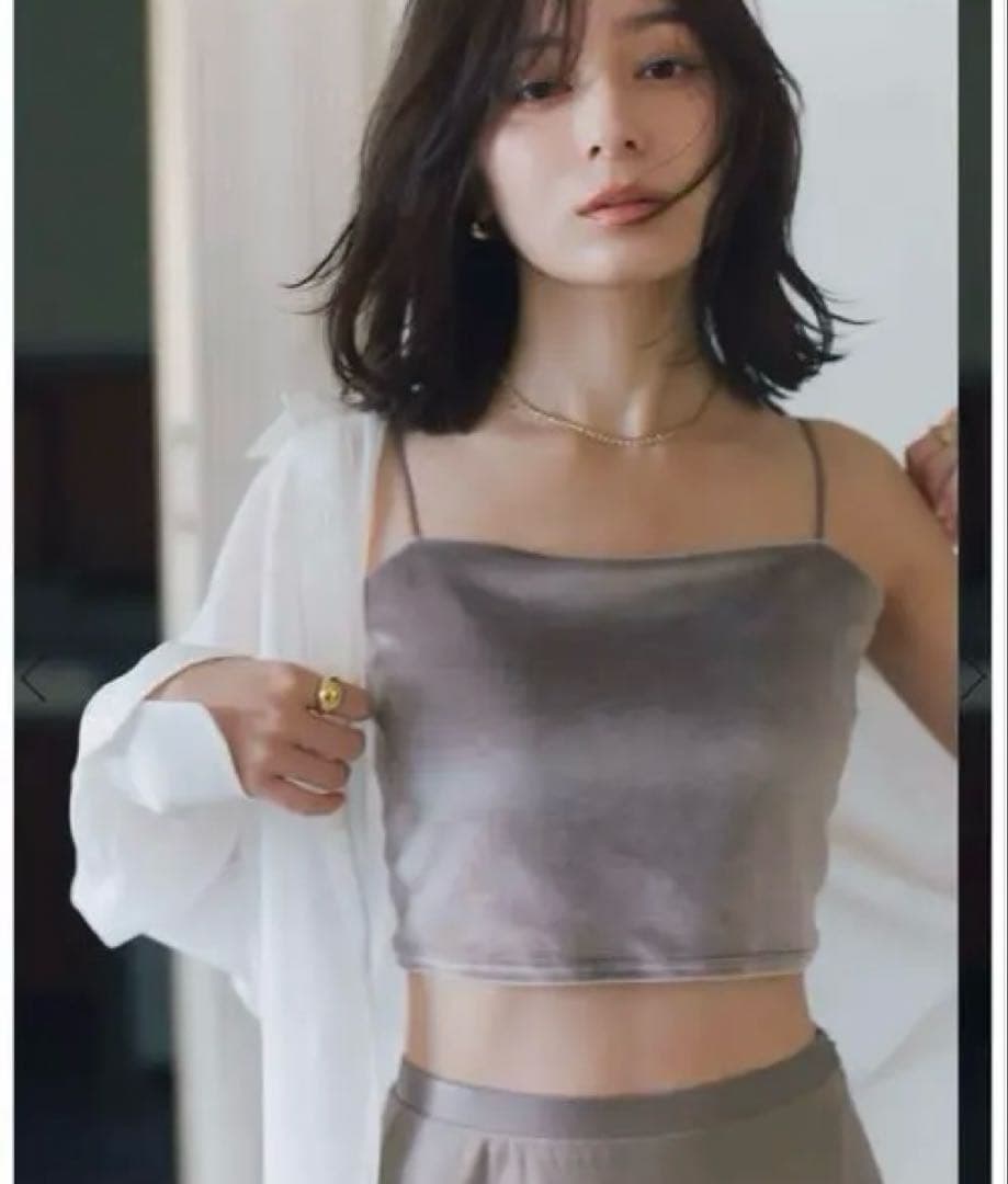 【OUR WACOAL×anuans】カップインベロアショートキャミソール OUR WACOAL×anuans】カップインベロアショートキャミソール