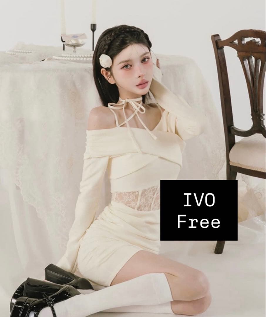 Darich ダーリッチ コルセットレースカットミニワンピース アイボリー