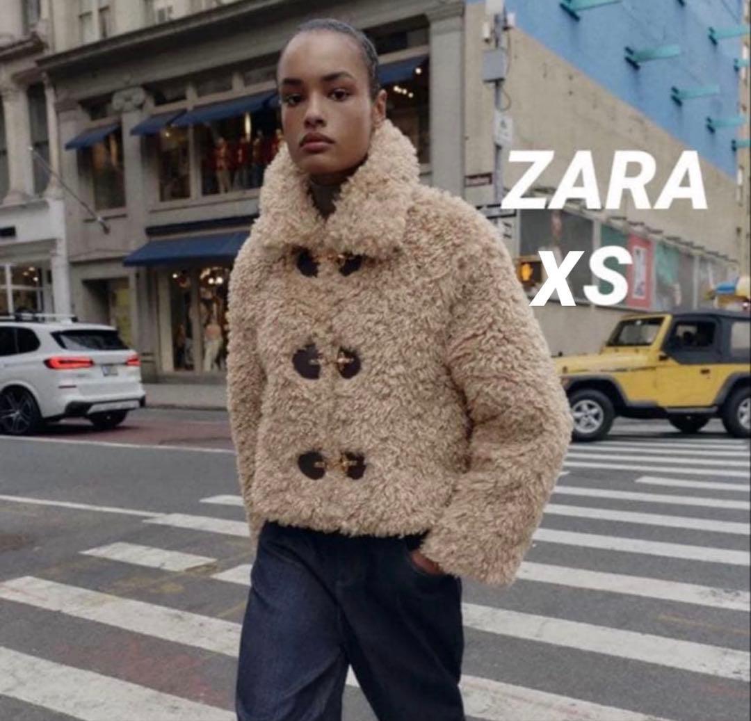 ZARA ザラ トグルボタン フェイクファージャケット XS - メルカリ