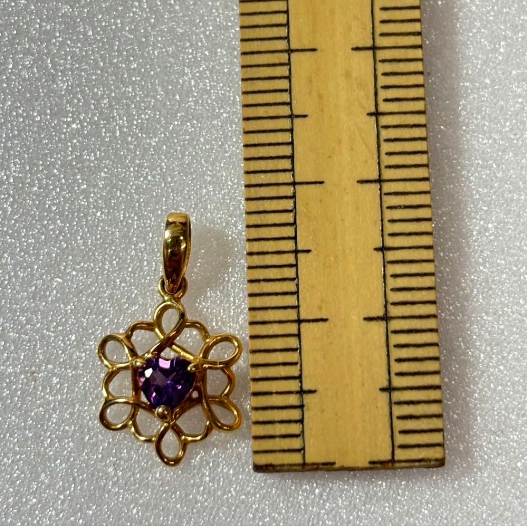 【 K18 / ネックレストップ 】アメジスト 0.85g アクセサリー