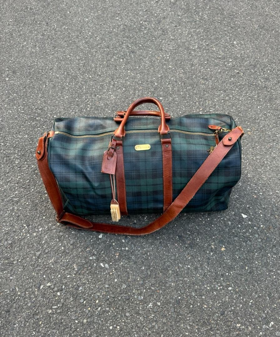 Vintage ラルフローレン　ボストンバッグ レディース] ヴィンテージ ラルフローレン グレンチェック柄 ミニ