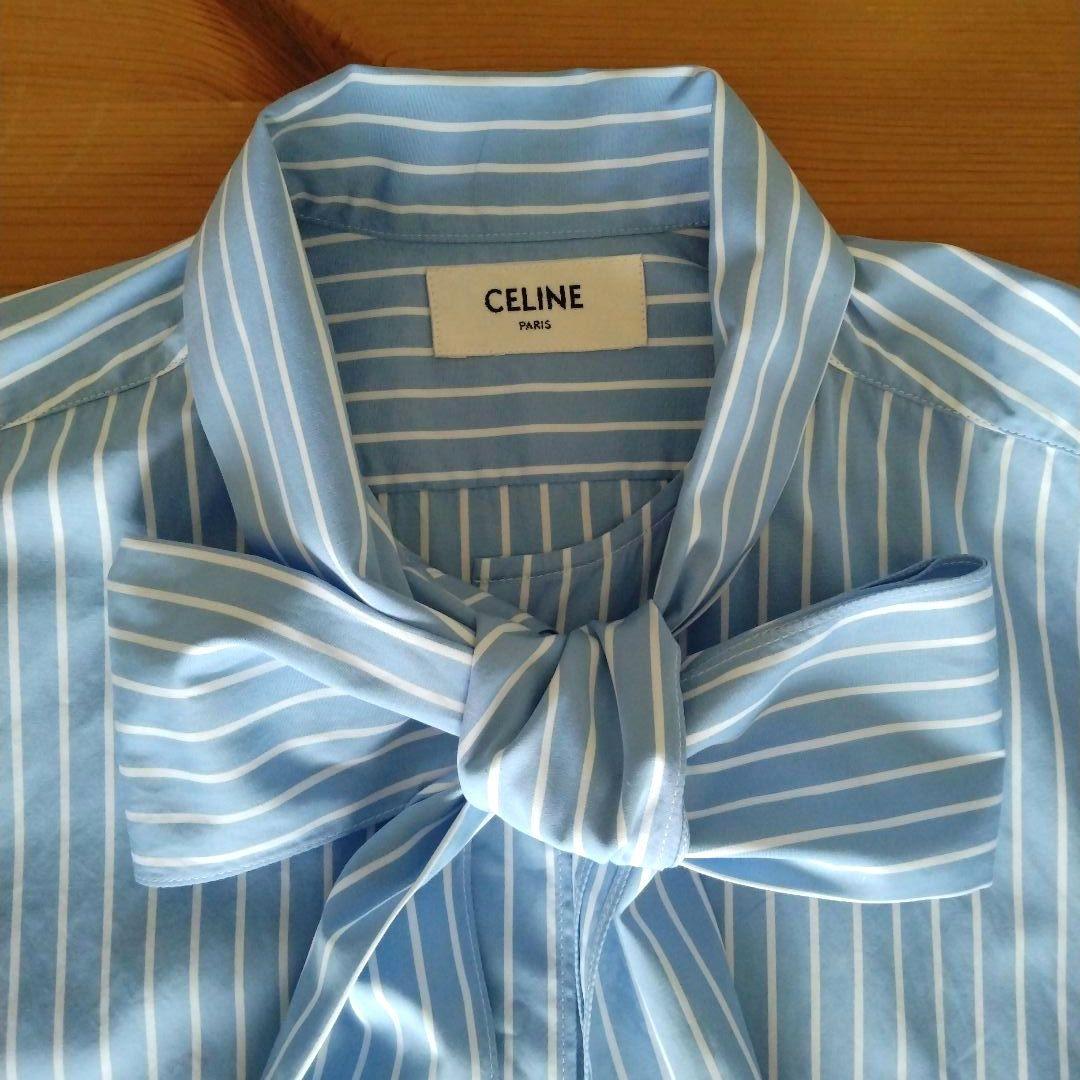 CELINE エディスリマン 34 ボウタイ リボンブラウス シャツ - メルカリ