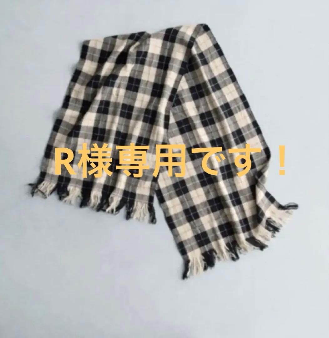 オールドマンズテーラー・ CHECK MUFFLER・BLACK WALLACE R＆D.M.Co- / OLDMAN'S TAILOR WOOL TARTAN CHECK MUFFLER / Wallace