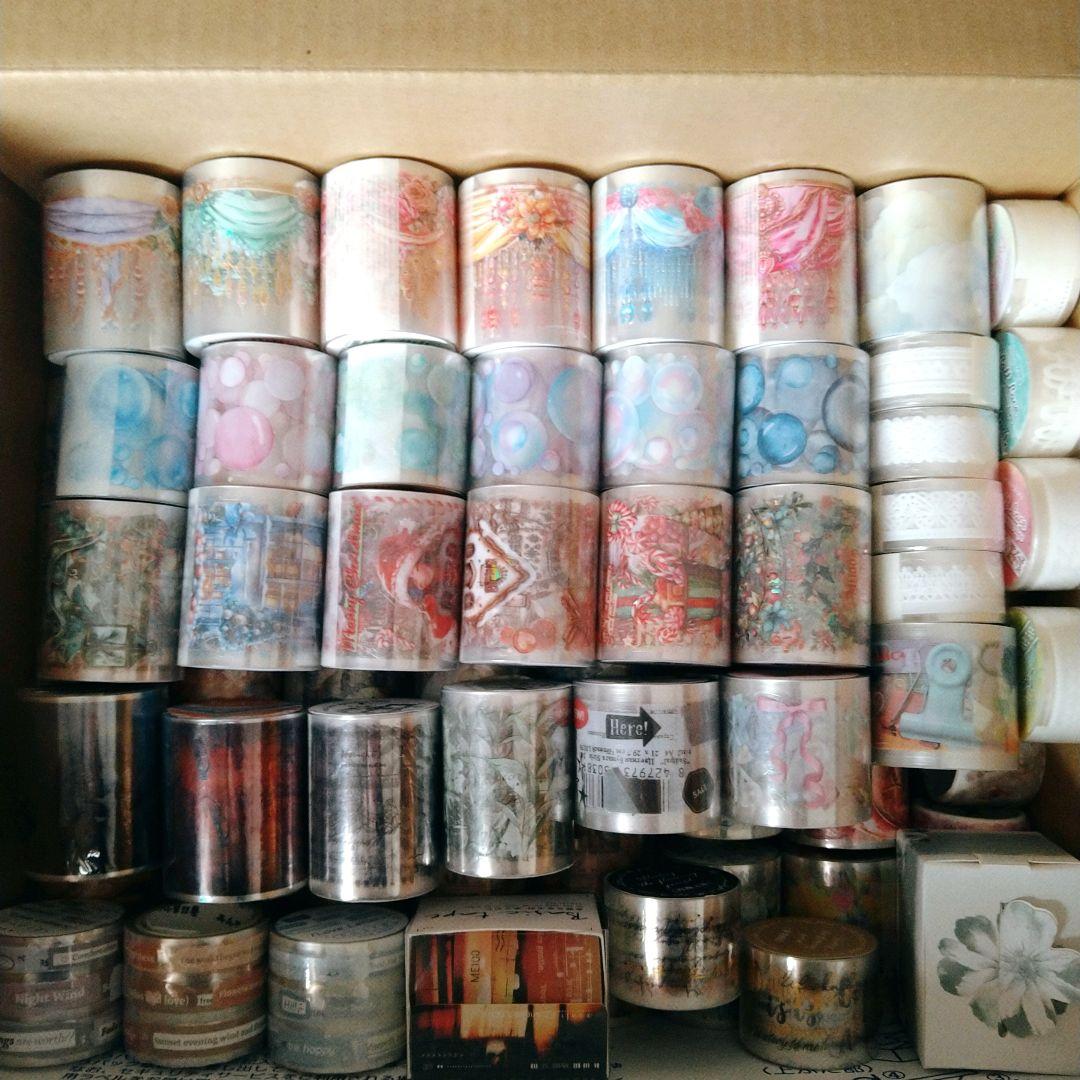 大量 PETマスキングテープ まとめ売り 100均 海外製 20巻 未使用と中古 クリアテープ マスキングテープ 付箋