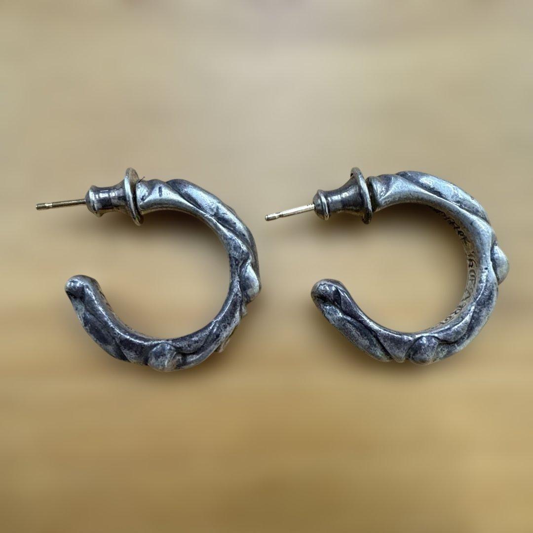 CHROME HEARTS シルバーフープピアス 925 シルバー 両耳用 Chrome Hearts - フープピアス シルバー925 両耳セット 男女兼用