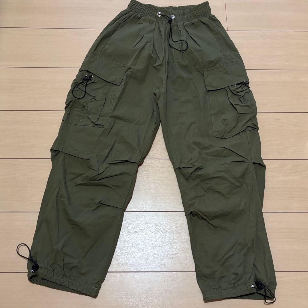 カーゴパンツ サイドポケット付き アーミーグリーン カーキ オリーブ