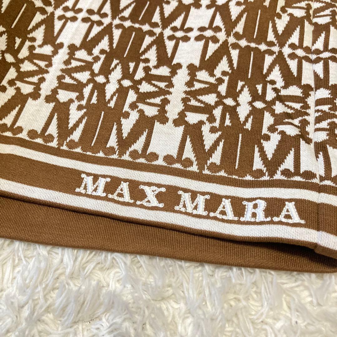 未使用に近い最高級白タグマックスマーラジャガードショートパンツロゴ入XL