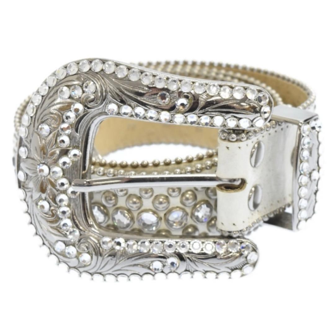 b.b.simon ビービーサイモン ベルト ホワイト - メルカリ