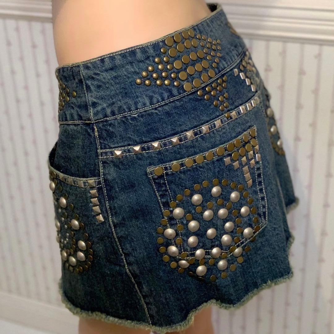 KATSEYE MEGAN Y2K グランジ デニム ミニスカート スタッズ - メルカリ