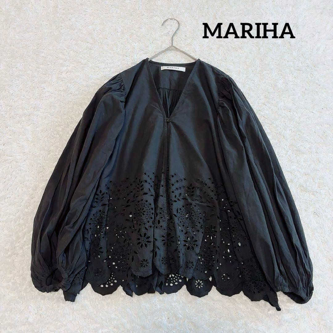 美品✨マリハ 春の訪れのブラウス 別注 ボリュームスリーブ 黒 綿 36 v_420798_01.jpg?$500$