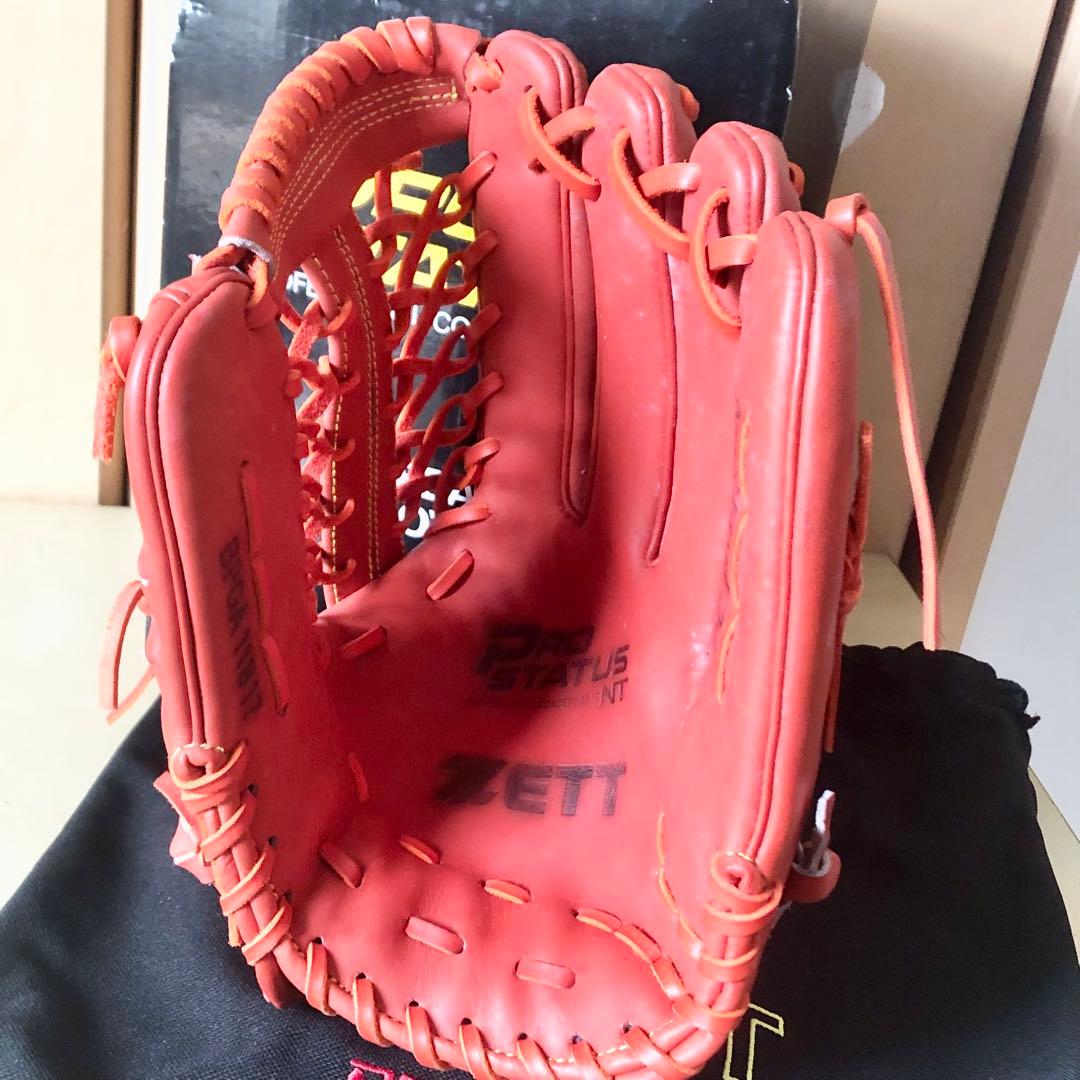 未使用 ZETT PROSTATUS 硬式 外野手用グローブ 吉村裕基サイン入り