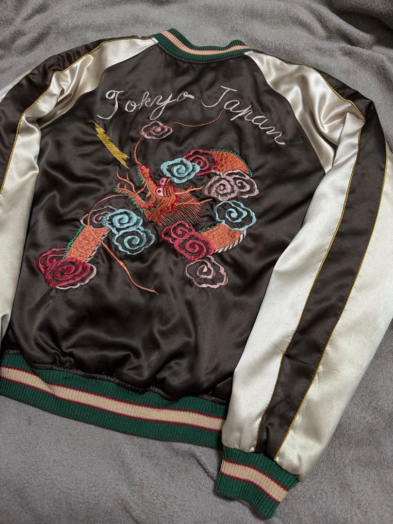 2面用 テーラー東洋 ワシ 龍 日本限定 スカジャン サテン vintage