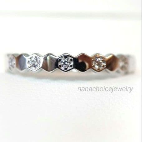 2421高級 sona ダイヤモンド フルエタニティ リング シルバー ハニカム