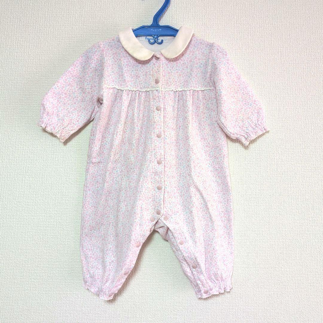 ファミリア ロンパース 70サイズ 花柄 長袖 女の子 ピンク - メルカリ