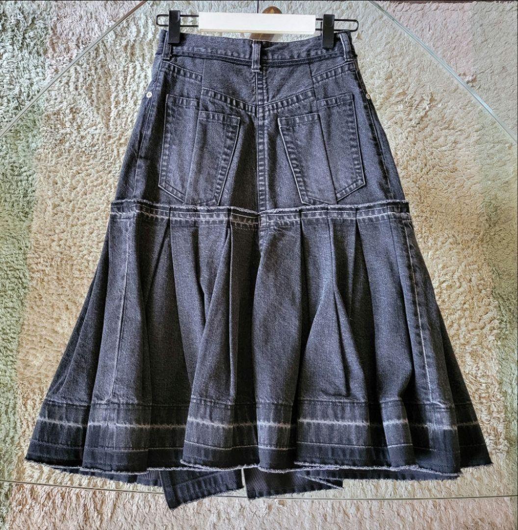 《専用》sacai マーメイド デニム ジップスカート ブラック サイズ1