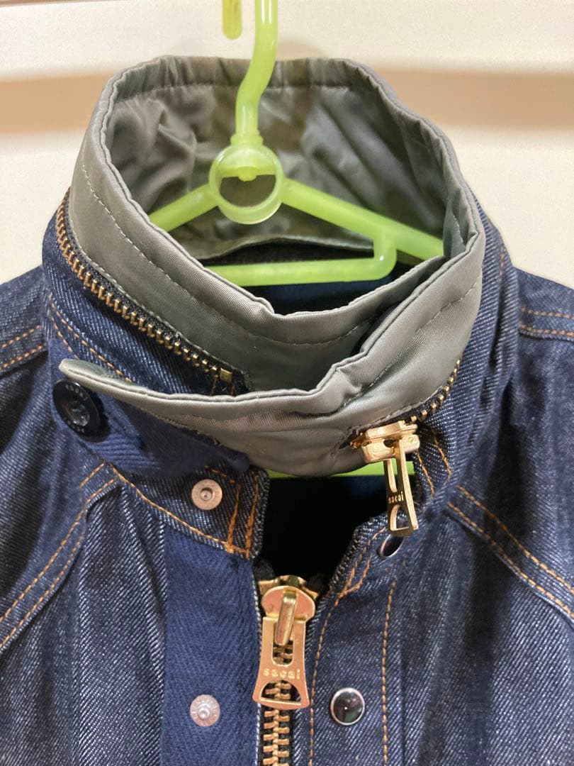 サカイ 異素材ドッキングストレートフィットデニムジャケット S