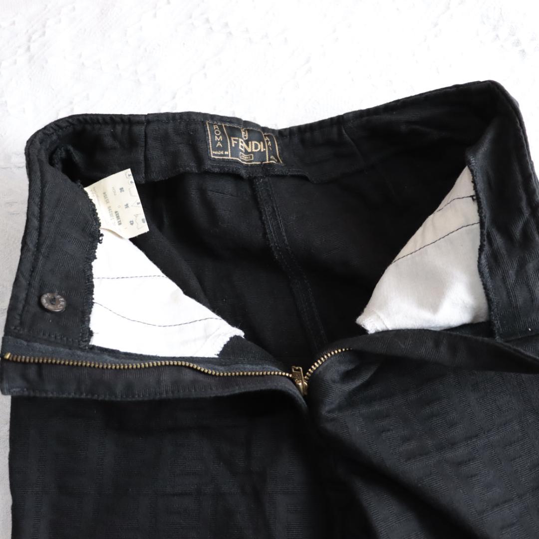 FENDI フェンディ ズッカ柄 パンツストレート FFロゴ ブラック