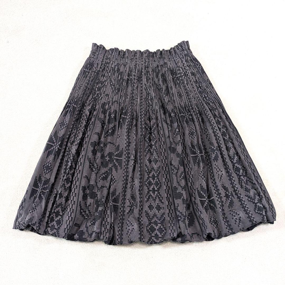 プリーツプリーズ イッセイミヤケ 総柄 メッシュプリーツ スカート