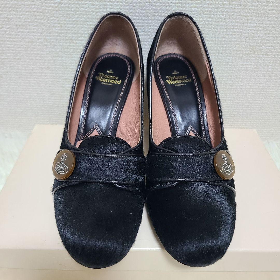 Vivienne Westwood ハラコ パンプス オーブ ロゴ 23.5cm
