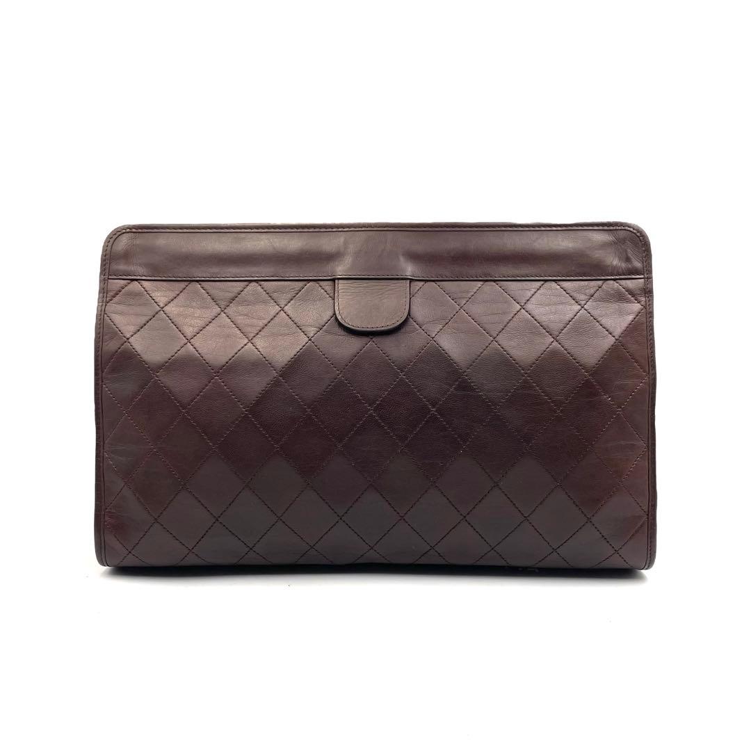 《超美品》シャネル マトラッセ ココマーク クラッチ セカンドバッグ ブラウン