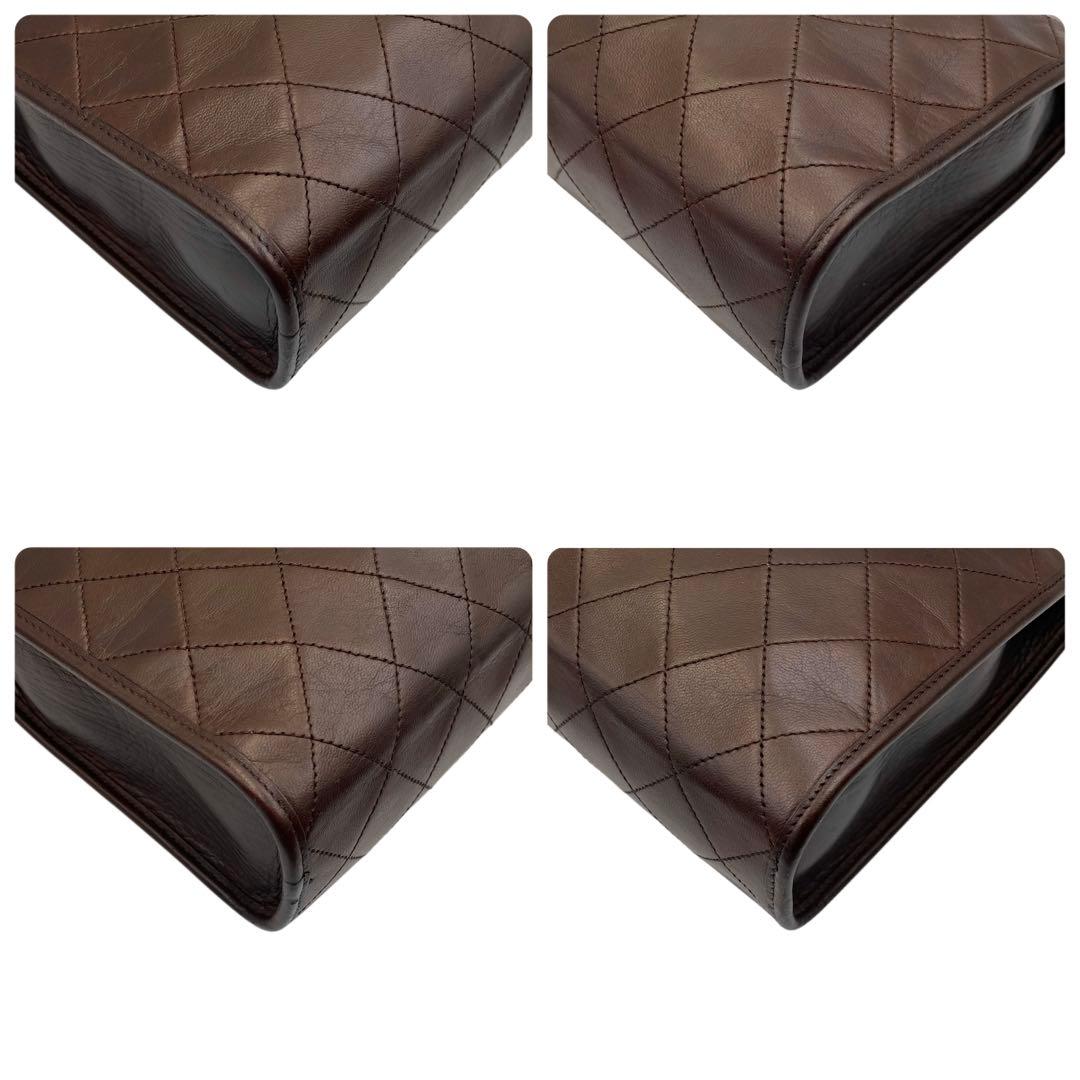 《超美品》シャネル マトラッセ ココマーク クラッチ セカンドバッグ ブラウン